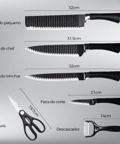 Alternative view of Conjunto De Facas Profissional Do Chef 6 Peças Churrasco Cozinha Gourmet