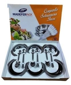 Alternative view of Conjunto para Sobremesa 12 Peças 6 Taças e 6 Colherinhas em Aço Inox Madefer 1-670