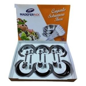 Alternative view of Conjunto para Sobremesa 12 Peças 6 Taças e 6 Colherinhas em Aço Inox Madefer 1-670