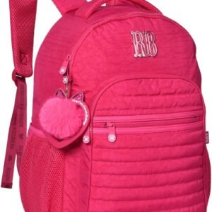 Alternative view of Mochila 17'' com Chaveiro Duplo Matelassê Crinkle (ROSA)