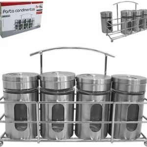 Alternative view of Porta Condimentos Temperos Inox 4 Pcs
