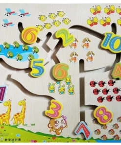 Tabuleiro Didático Pedagógico Para Bebê Números E Animais DMTOYS