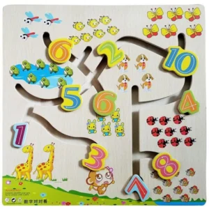 Tabuleiro Didático Pedagógico Para Bebê Números E Animais DMTOYS