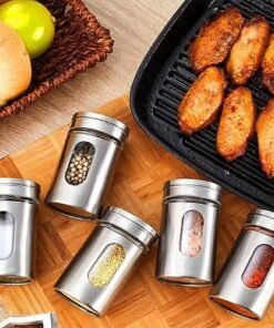Porta Condimentos Temperos Inox 4 Pcs