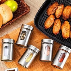 Porta Condimentos Temperos Inox 4 Pcs