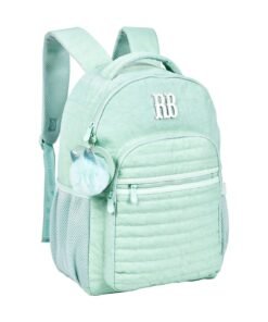 Mochila 17'' com Chaveiro Duplo Matelassê Crinkle (VERDE)