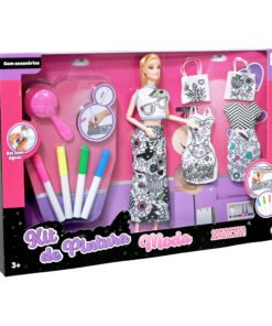Kit de Pintura Moda com Boneca Articulada DM TOYS