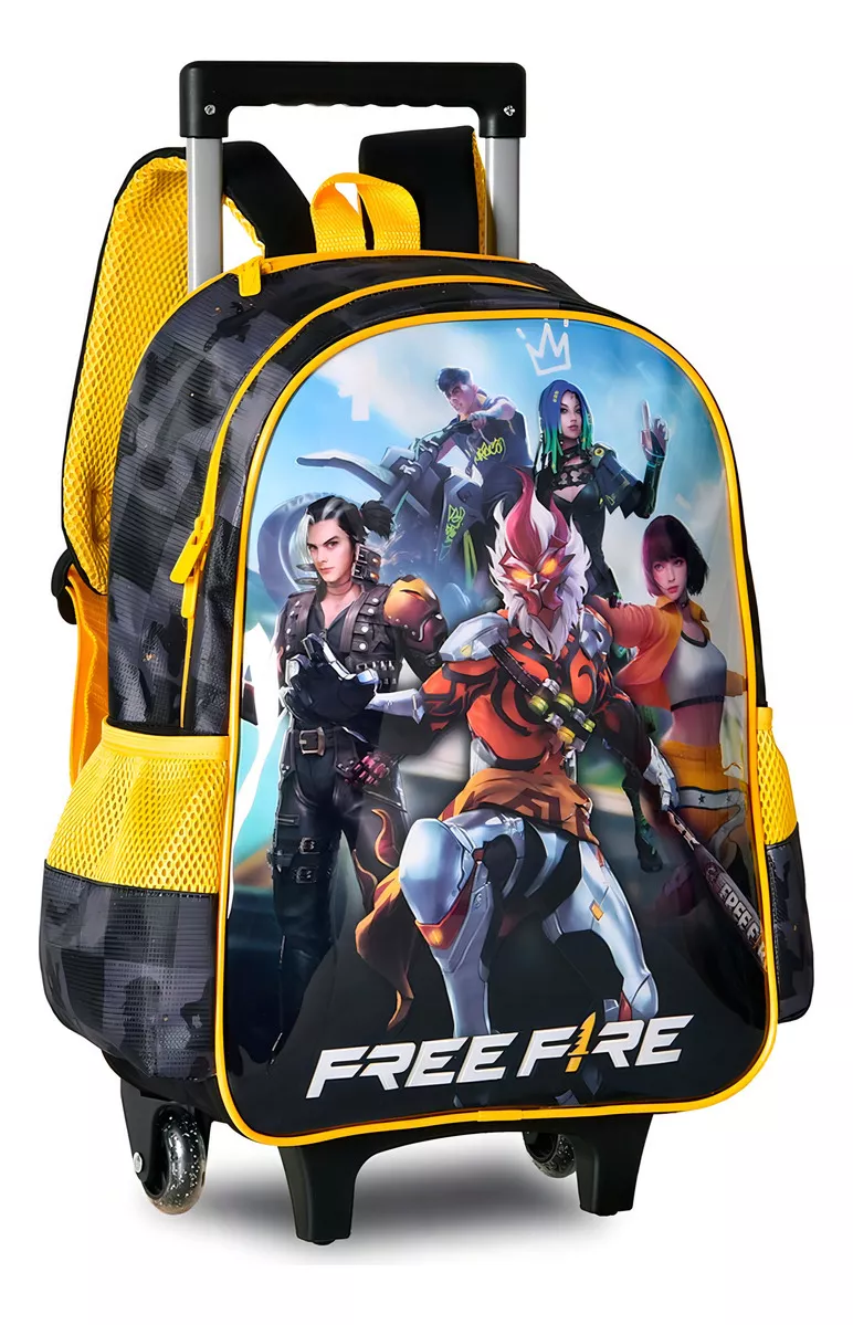 KIT Mochila Com Rodas Com Capuz Free Fire FR2494K Clio - Imagem 5