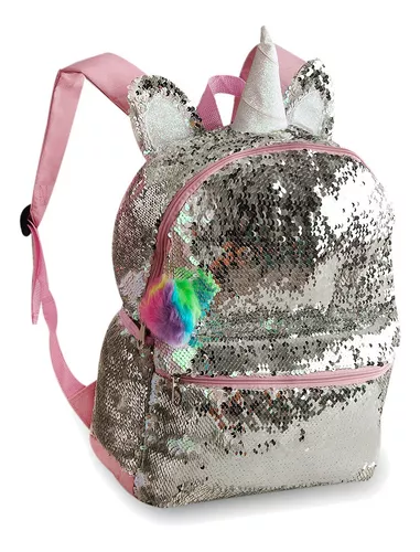 MOCHILA PAETÊ UNICORNIO BRACO/PRATA CLIO GIRLS - Imagem 4