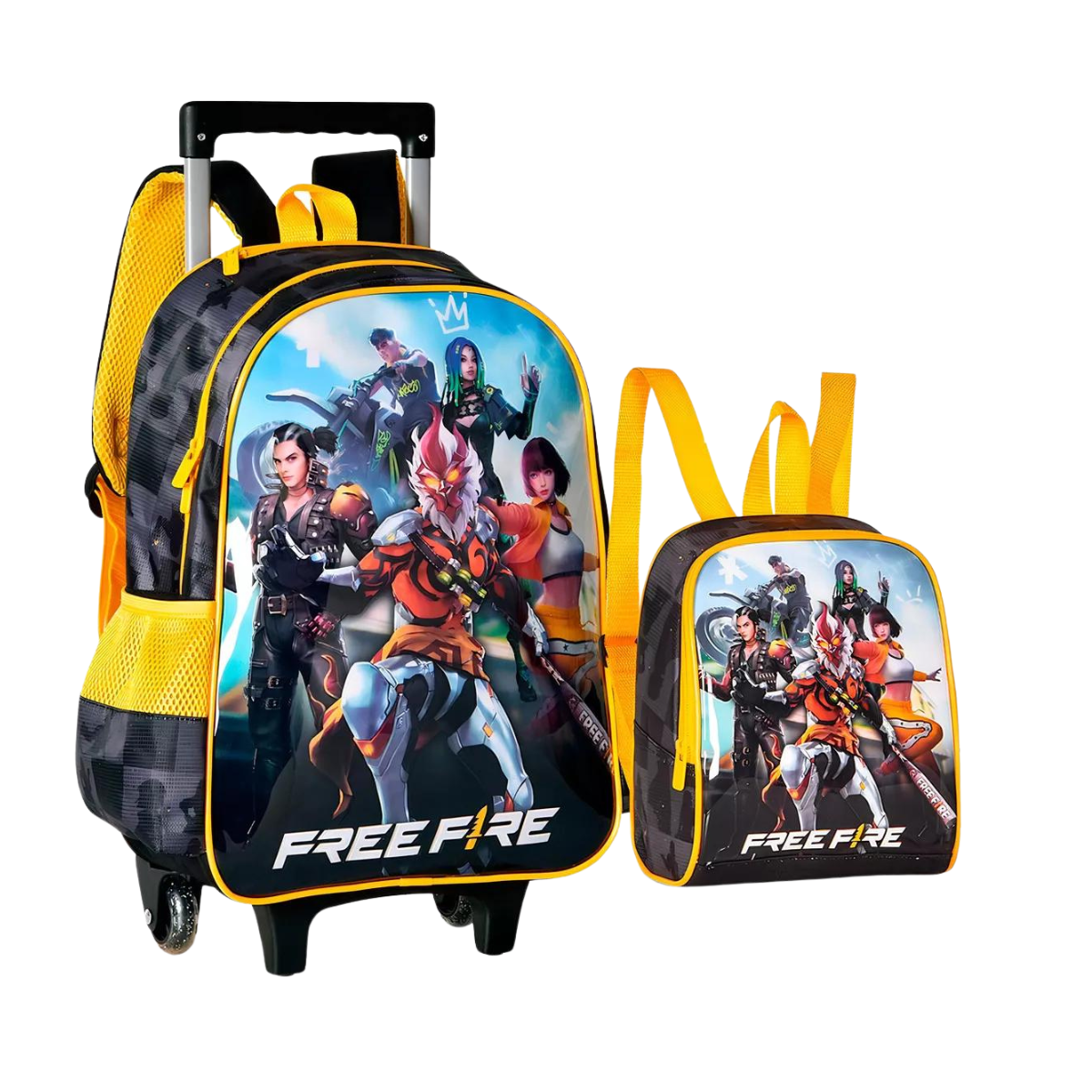 KIT Mochila Com Rodas Com Capuz Free Fire FR2494K Clio