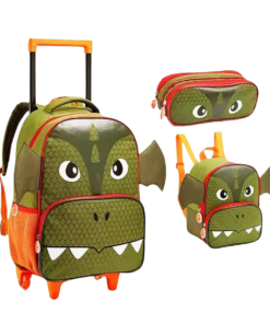 Kit Mochila Lancheira e Estojo Dragão Denlex - 1360