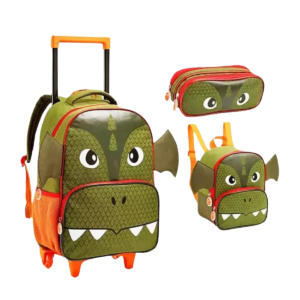 Kit Mochila Lancheira e Estojo Dragão Denlex - 1360