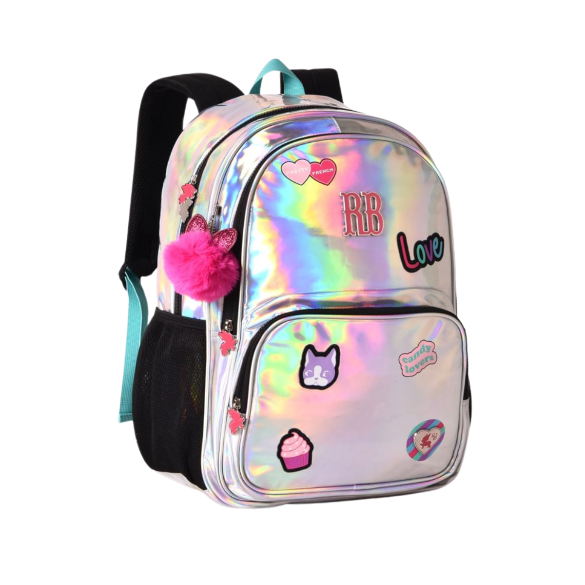 KIT MOCHILA DE COSTA E LANCHEIRA REBECCA BONBON HOLOGRAFICA - Imagem 2