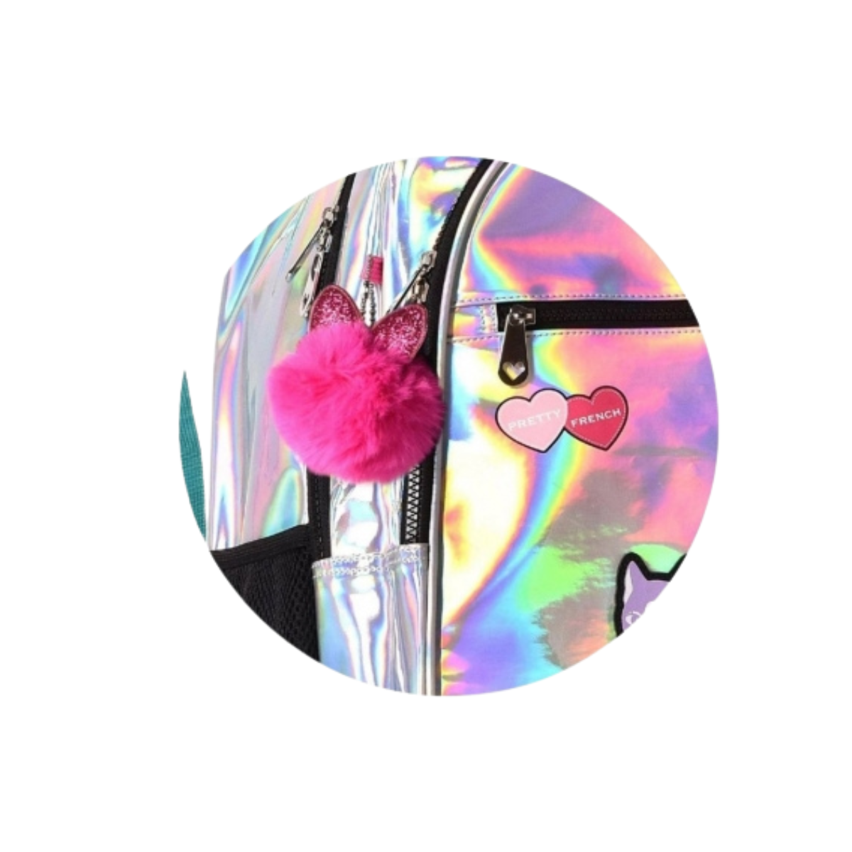 KIT MOCHILA DE COSTA E LANCHEIRA REBECCA BONBON HOLOGRAFICA - Imagem 3