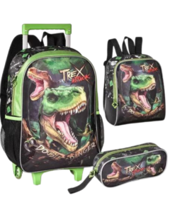 KIT MOCHILA DE CARRINHO DINOSSAURO
