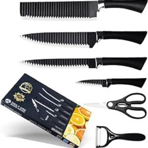 Conjunto De Facas Profissional Do Chef 6 Peças Churrasco Cozinha Gourmet