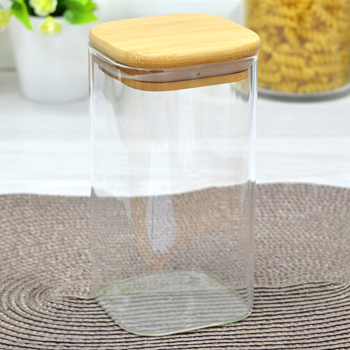 Kits Potes de Vidro com Tampa de Bambu – Hermético e Elegante para Cozinha - Imagem 5