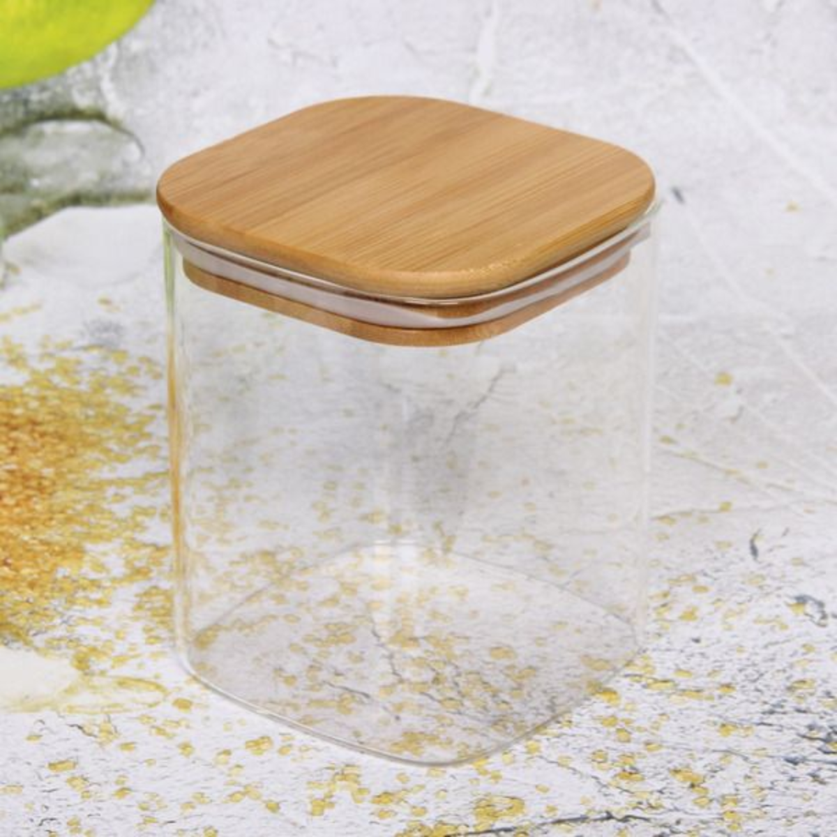 Kits Potes de Vidro com Tampa de Bambu – Hermético e Elegante para Cozinha - Imagem 6