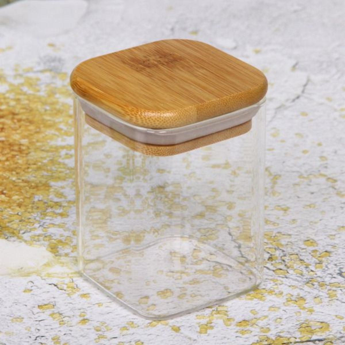 Kits Potes de Vidro com Tampa de Bambu – Hermético e Elegante para Cozinha - Imagem 9