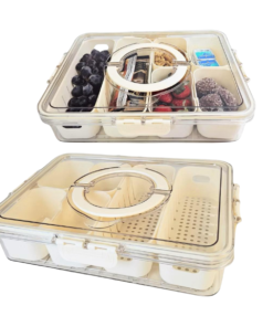 Pote Organizador Hermético Multiuso de Geladeira com Divisórias para Alimentos Verduras e Vegetais