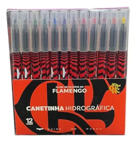 CANETINHA HIDROGRAFICA FLAMENGO 12 CORES