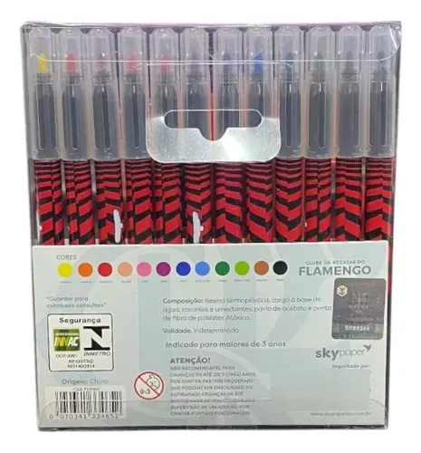 CANETINHA HIDROGRAFICA FLAMENGO 12 CORES - Imagem 2