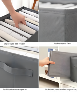 Alternative view of KIT Organizador com 9 Divisórias Caixa De Armazenamento Organizador para Guarda-roupa