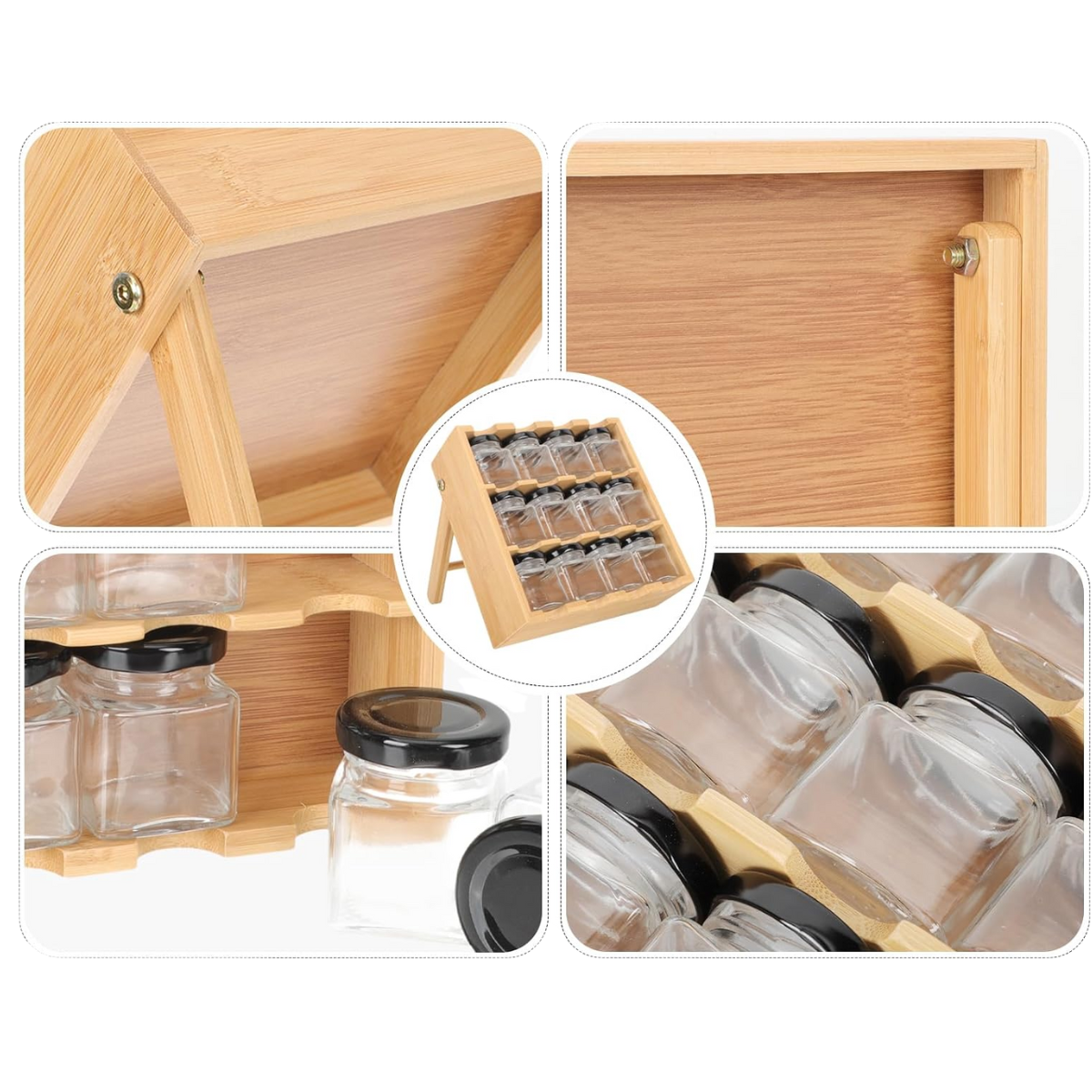 Porta Temperos e Condimentos Potes Organizador com 12 Unidades - Imagem 7